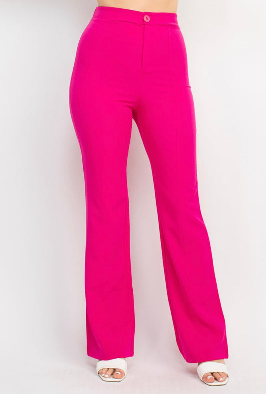 Lexy Fit Flare Pants ( Fushia)